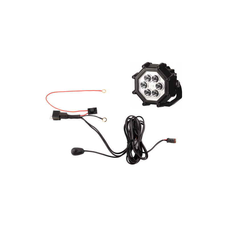 Lenkiškas darbo žibintas 6xLED 3000 LM 40W + jungtis