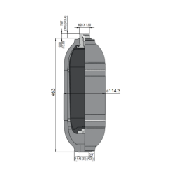 Hidropneumatinis akumuliatorius ACS 2.5, talpa: 2,5 l, maksimalus slėgis: 330 bar