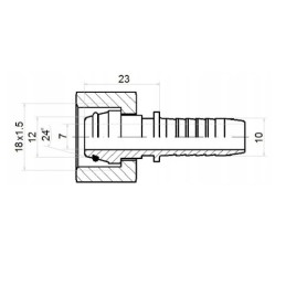50 x Tiesi jungtis DKOL DN10 1SN 2SN M18x1.5