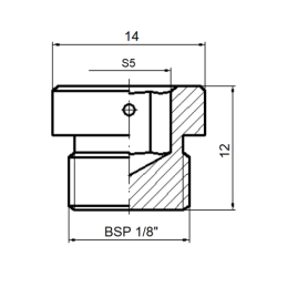 50 x Hidraulinis kištukas su sandarikliu, colinis sriegis 1/8"