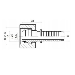 25 x Tiesi jungtis DKOL DN8 1SN 2SN M16x1.5
