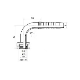 25 x Kampinis srieginis elementas DKOL-90 DN8 1SN 2SN M16x1.5