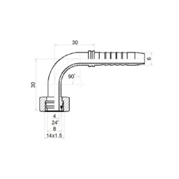 25 x Kampinis srieginis elementas DKOL-90 DN6 1SN 2SN M14x1.5