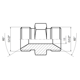25 x Tiesios hidraulinės jungties tipas: BB sriegiai: BSP 1/2" - BSP 1/2"