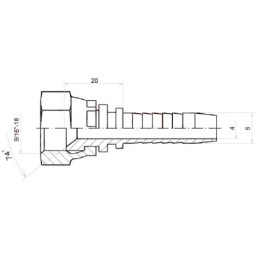 20 x Tiesi jungtis DKJ DN6 1/2SN 9/16"-18 UNF