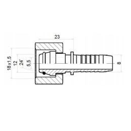 20 x Tiesi jungtis DKOL DN8 1SN 2SN M18x1.5