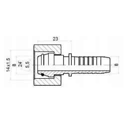 20 x Tiesi jungtis DKOL DN8 1SN 2SN M14x1.5