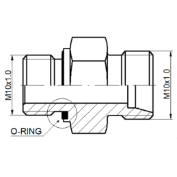 20 x Tiesus hidraulinis prijungimas: ED BB sriegiai: M10x1 - M10x1 su NBR sandarikliu