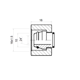 20 x Išorinio sriegio hidraulinis kištukas M16x1.5