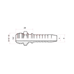 20 x AGJ TIESUS UŽSPAUDIMAS DN6 1/2SN 9/16"-18 UNF