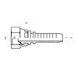 20 x Tiesi jungtis DKR DN6 1SN 2SN 1/8"