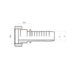 20 x Tiesi plokščia jungtis DKL-FL DN6 M10x1