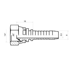 20 x Tiesi jungtis DKR DN8 1SN 2SN 1/4"