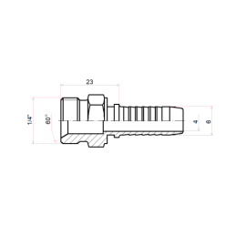 20 x Tiesus srieginis sriegiklis AGR DN6 1SN 2SN 1/4"