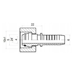 20 x Tiesi jungtis DKOL DN6 1SN 2SN M10x1