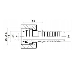20 x Tiesi jungtis DKOL DN10 1SN 2SN M22x1.5