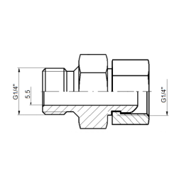 20 x Tiesus hidraulinis prijungimas: ED, sriegiai: BSP 1/4" - G1/4" su NBR sandarikliu.