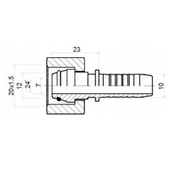20 x Tiesi jungtis DKOL DN10 1SN 2SN M20x1.5