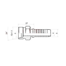 20 x Tiesus jungiamasis elementas CEL DN6 1SN 2SN M12x1.5