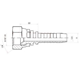 20 x Tiesi jungtis DKJ DN8 1/2SN 9/16"-18 UNF