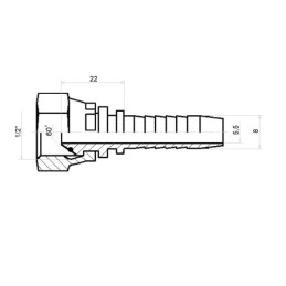 20 x Tiesi jungtis DKR DN8 1SN 2SN 1/2"