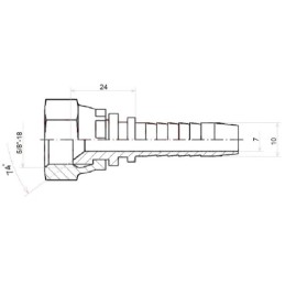 20 x Tiesi jungtis DKJ DN10 1/2SN 5/8"-18 UNF