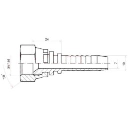 20 x Tiesi jungtis DKJ DN10 1/2SN 3/4"-16 UNF