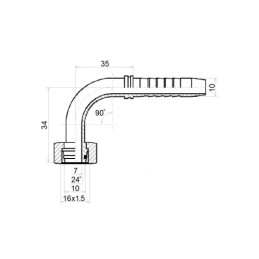 10 x Kampinis srieginis elementas DKOL-90 DN10 1SN 2SN M16x1.5