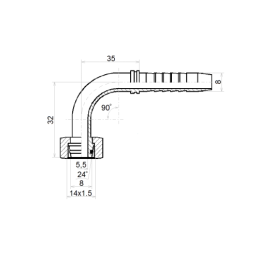10 x DKOL-90 KAMPINIS DN8 1SN 2SN M14x1.5