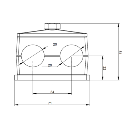 10 x Žalias dvigubas spaustukas, 20 mm skylės, skirtas vamzdžiams arba hidraulinėms žarnoms tvirtinti