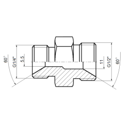 10 x Tiesios hidraulinės jungties tipas: BB sriegiai: BSP 1/2" - 1/4"