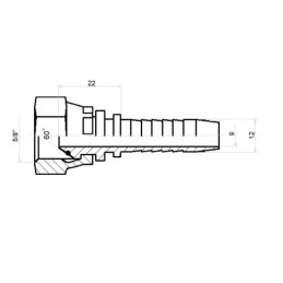 10 x Tiesi jungtis DKR DN12 (13) 1SN 2SN 5/8"