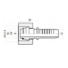 10 x Tiesi jungtis DKOL DN12 (13) 1SN 2SN M24x1.5