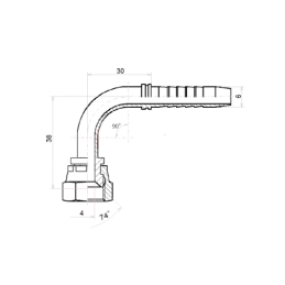 10 x DKJ-90 kampinis užspaudimas DN6 1/2SN 1/2"-20 UNF