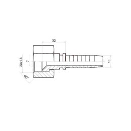 10 x Tiesi jungtis DK-KOMATSU DN10 1/2SN M20x1.5