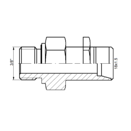 10 x Hidraulinė pertvarinė jungtis BSP 3/8" - M18x1.5 su fiksavimo veržle