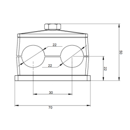10 x Geltonas dvigubas spaustukas, 22 mm skylė, skirtas vamzdžiui arba hidraulinei žarnai tvirtinti