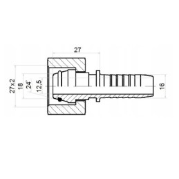 10 x Tiesi jungtis DKOL DN16 1SN 2SN M27x2