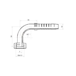 10 x Kampinis rutulinis antgalis DKM-90 DN10 1/2SN M20x1.5