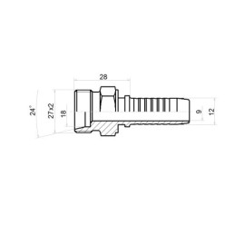 10 x Tiesi jungtis CEL DN12 (13) 1SN 2SN M27x2