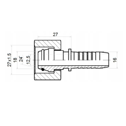10 x DKOL TIESUS UŽSPAUDIMAS DN16 1SN 2SN M27x1.5