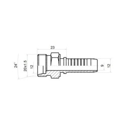 10 x Tiesi jungtis CEL DN12 (13) 1SN 2SN M20x1.5