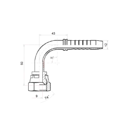 10 x DKJ-90 kampinis užspaudimas DN12 1/2SN 3/4"-16 UNF