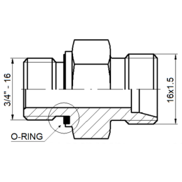 10 x Tiesus hidraulinis prijungimo tipas: ED PBB sriegis: UNF 3/4" - 16 - M16x1.5 su NBR sandarikliu