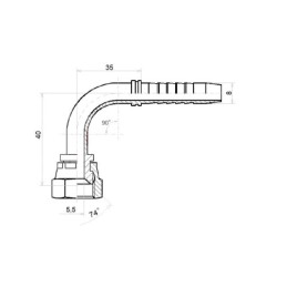 10 x Kampinis antgalis DKJ-90 DN8 1/2SN 9/16"-18 UNF
