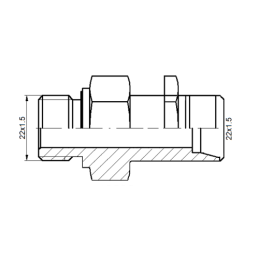 10 x Hidraulinė pertvaros jungtis M22x1.5 - M22x1.5 su fiksavimo veržle