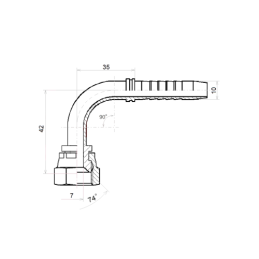 10 x DKJ-90 KAMPINIS PJOVIMAS DN10 1/2SN 9/16"-18 UNF