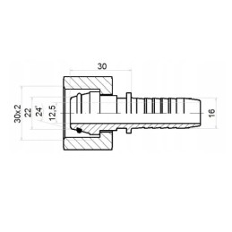10 x Tiesi jungtis DKOL DN16 1SN 2SN M30x2