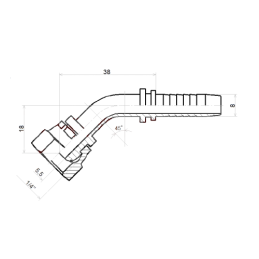 10 x DKR-45 KAMPINIS UŽSPAUDIMAS DN8 1SN 2SN 1/4"