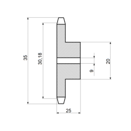 10 x Grūdintas grandinės žvaigriukas, 8 dantų, 1/2 colio, skirtas 08B-1 grandinei